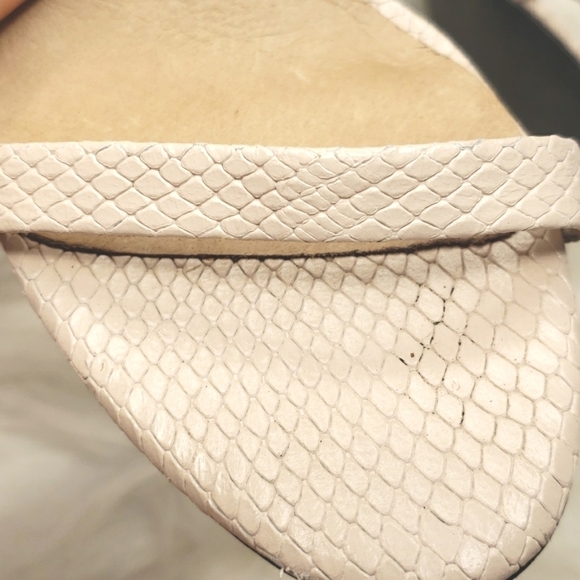 PURE NAVY Cream nude  Leather Two-Piece Alnke strap Sandal Off white 9M … - Picture 5 of 13